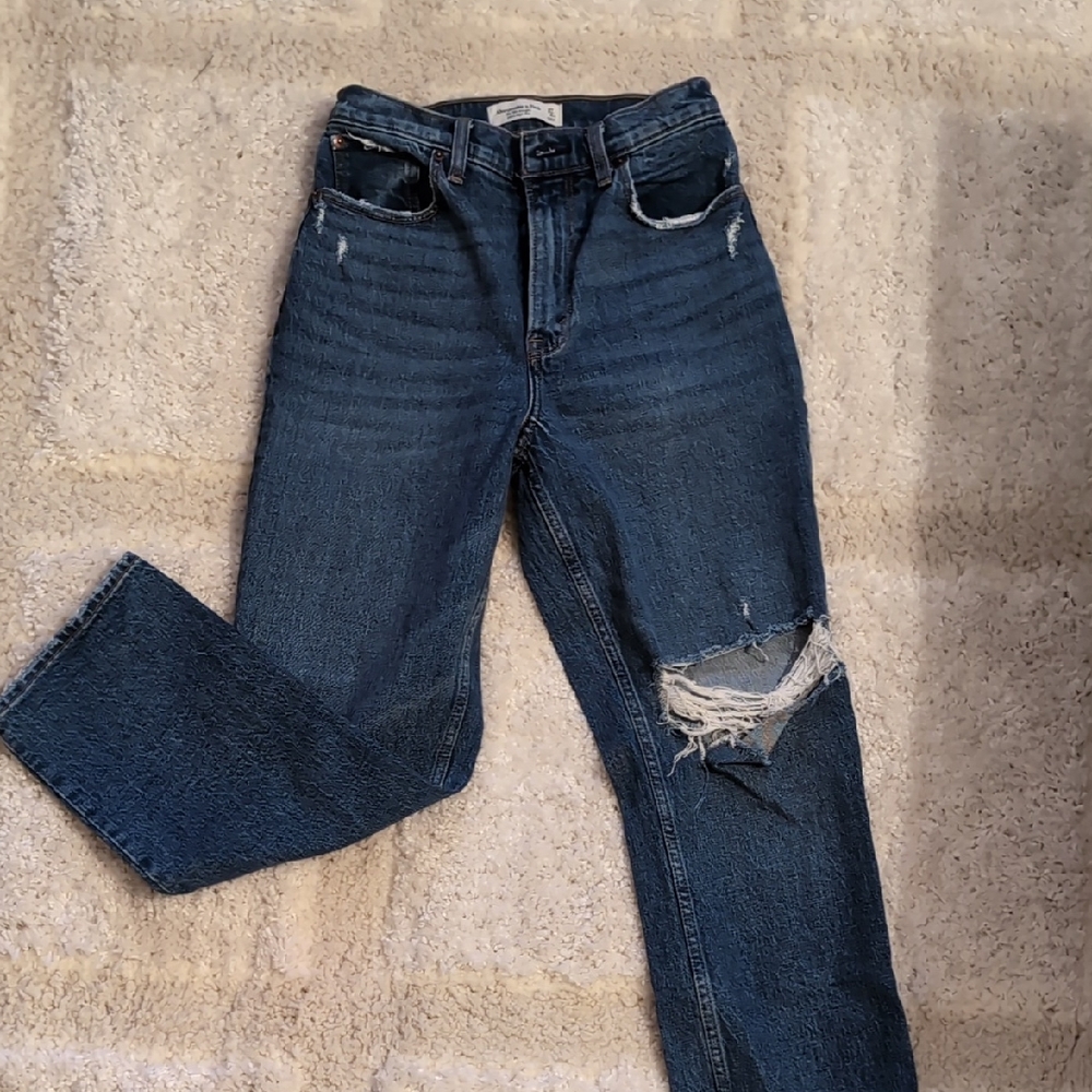 Abercrombie & Fitch Dark Blue High Rise Jeans